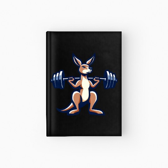 Kangaroo Barbell Weight Gym Fitness Workout Hardcover Journal