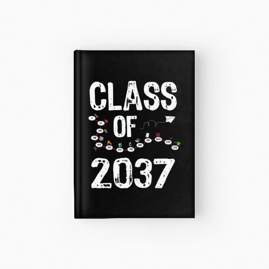 Funny Class of 2037 Grow With Me Back To School Hardcover Journal