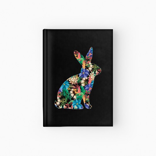 Floral Easter Girls Bunny Spring Flowers Rabbit Hardcover Journal