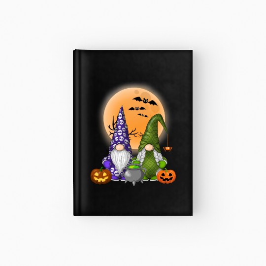 Gnome Witch Halloween Pumpkin Autumn Fall Holiday Hardcover Journal