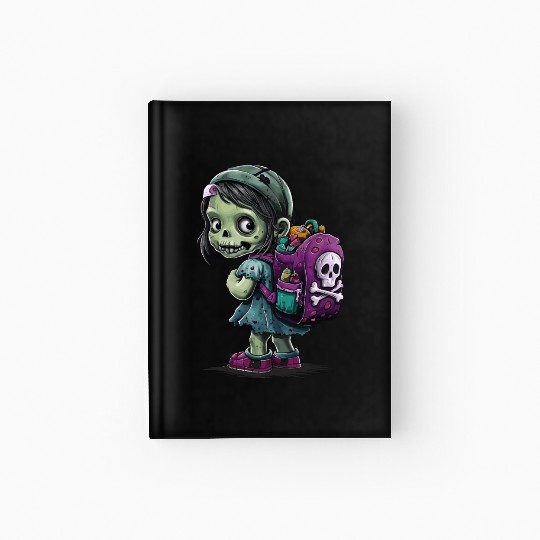 Zombie Girl With Backpack - Back to School Hardcover Journal
