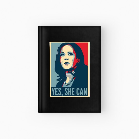 Kamala Harris USA Election Yes SHE CAN Hardcover Journal