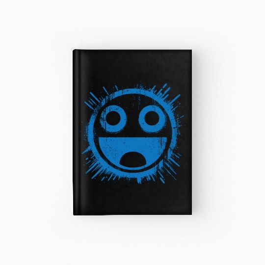 Blue Joyful Face Hardcover Journal
