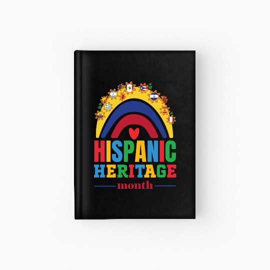 Hispanic heritage month flags colorful rainbow col Hardcover Journal