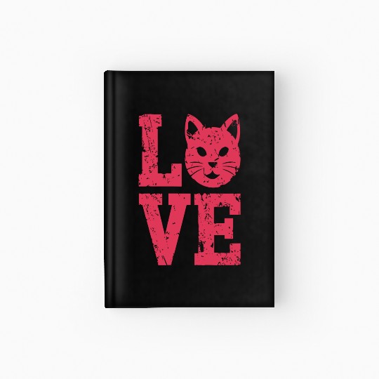 Love funny cat face Hardcover Journal