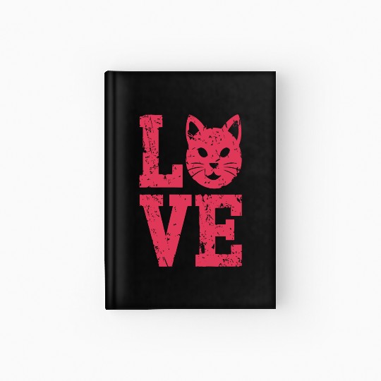 Love funny cat face Hardcover Journal