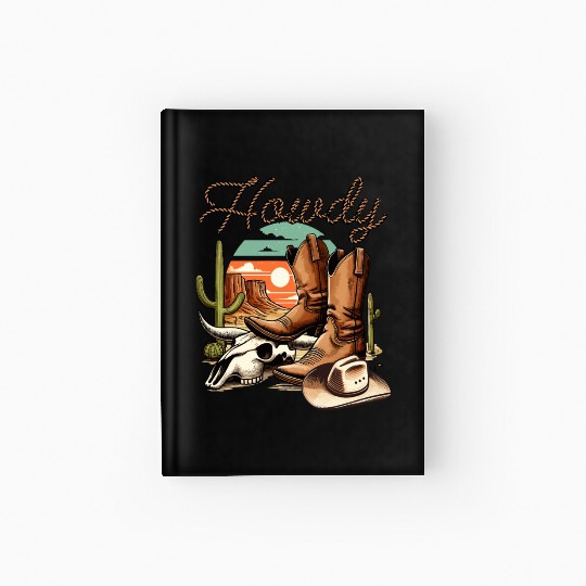 cowboy funny women hat wild western rodeo texas Hardcover Journal