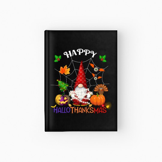 Happy HalloThanksMas Gnome Hardcover Journal