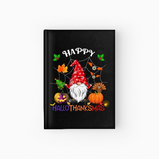 Happy HalloThanksMas Gnome Hardcover Journal