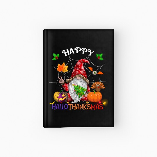 Happy HalloThanksMas Gnome Hardcover Journal