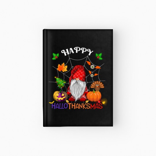 Happy HalloThanksMas Gnome Hardcover Journal