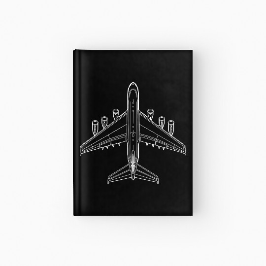Aircraft One Line Drawing Hardcover Journal