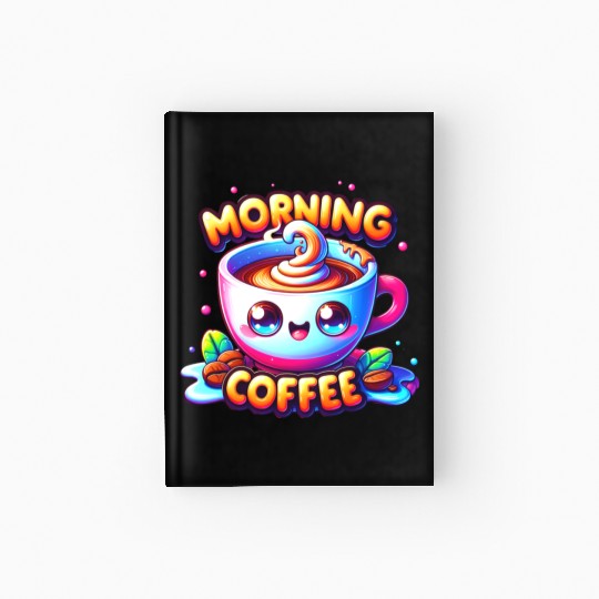 The Great wave of Morning Coffee Hardcover Journal