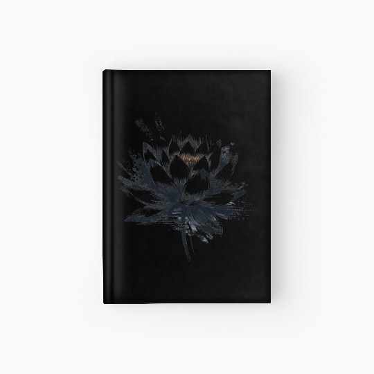Modern Lotus with Brushstroke Effect Hardcover Journal