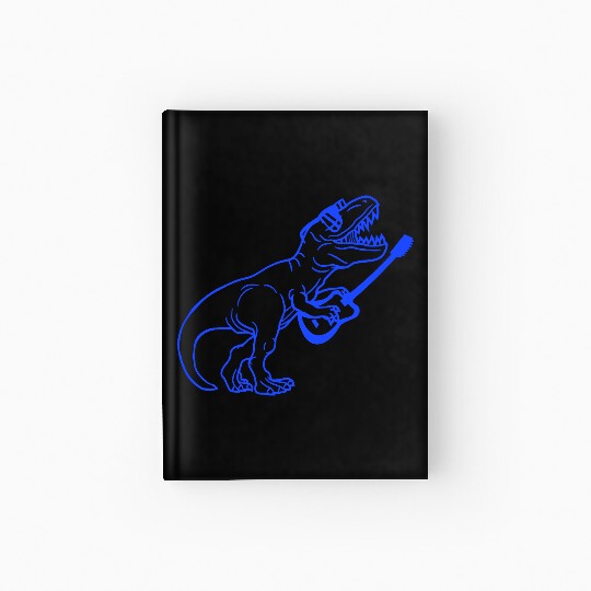 T. Rex Dino DJ Dinosaur Party Animal Plays Guitar Hardcover Journal
