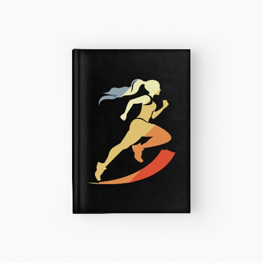 Vintage Female Runner Graphic Hardcover Journal