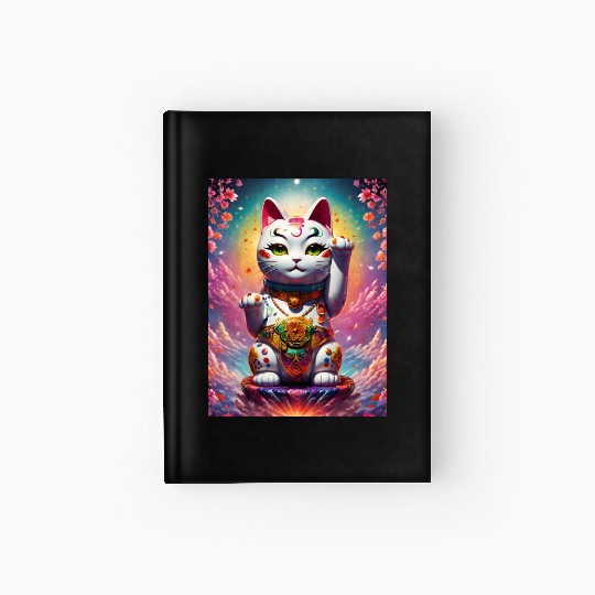 Maneki neko lucky cat Hardcover Journal