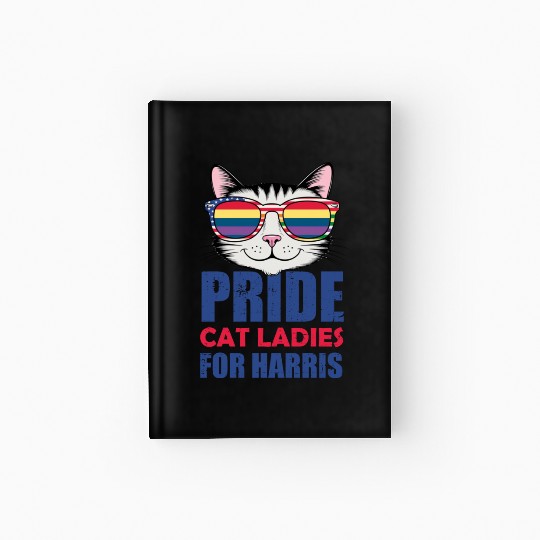 pride cat for harris america usa election Hardcover Journal