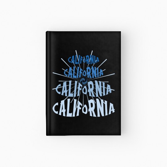 California West Coast Golden State Blue Graphic Hardcover Journal