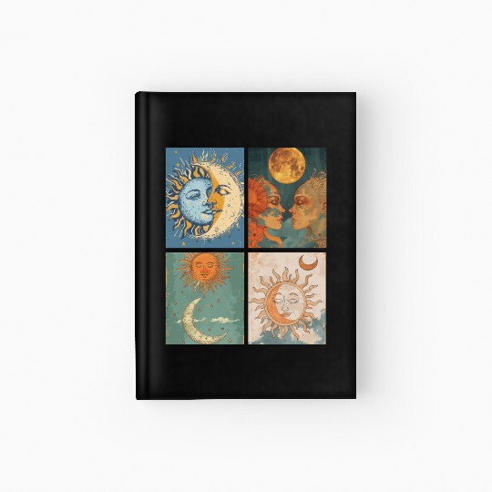 Moon and Sun Tarot Card Designed Look Hardcover Journal