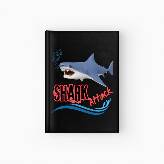 A different unique colorful shark attack design Hardcover Journal