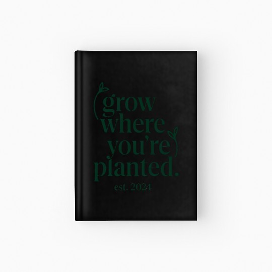 Typography Garden Pun Vegan Inspiration Gift Idea Hardcover Journal