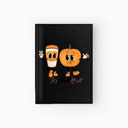 Retro It's Fall Y'all - Pumpkin Spice Latte Hardcover Journal