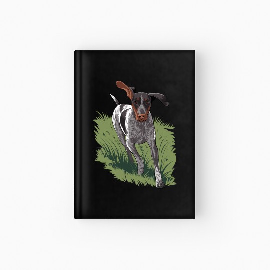 German Shorthaired Pointer Running In Field Hardcover Journal