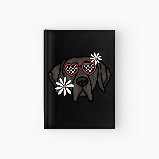 Great Dane Black Retro dog Hardcover Journal