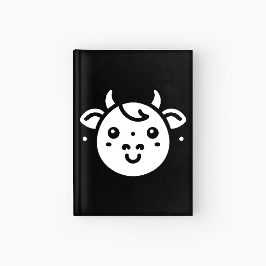 Cow face cute cows vector farm animal art path8 Hardcover Journal