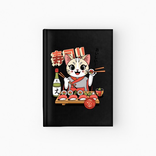 Sushi Chef Cat Adorable Culinary Cat Design Hardcover Journal