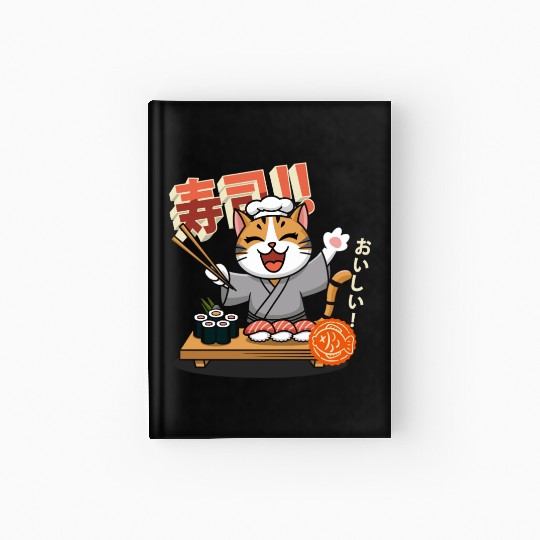 Sushi Chef Cat Adorable Culinary Cat Design Hardcover Journal