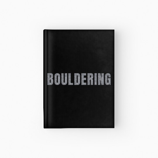 Bouldering lettering climbing bouldering grey rock Hardcover Journal