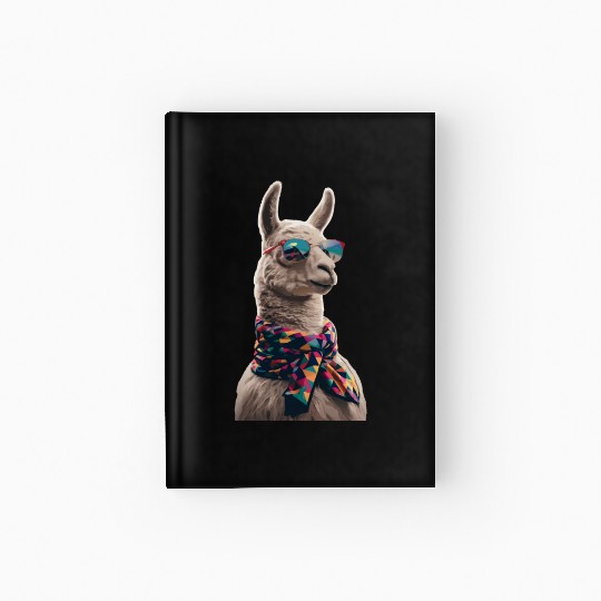 Cool Llama in Shades Hardcover Journal