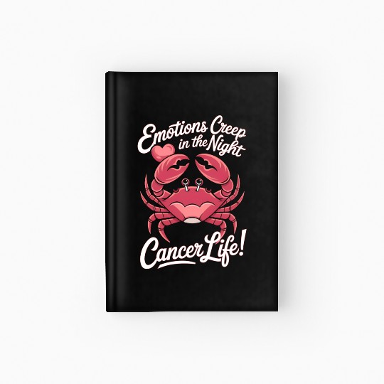 Emotions Creep in the Night Cancer Zodiac Sign Hardcover Journal