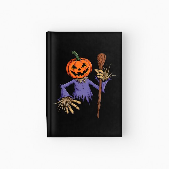 Spooky Halloween Scarecrow Hardcover Journal