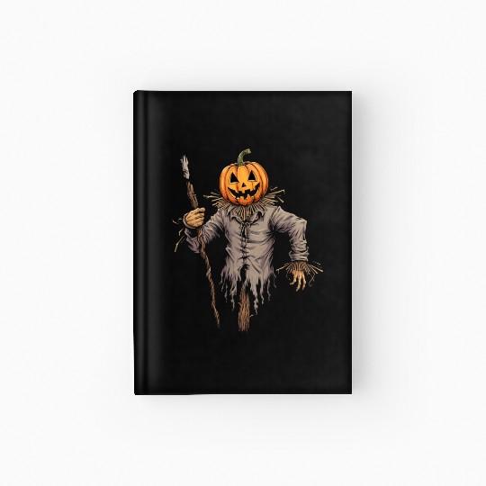 Spooky Halloween Scarecrow Hardcover Journal