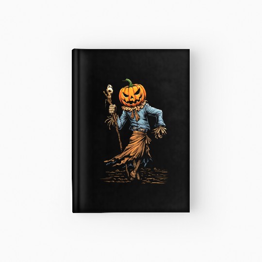 Spooky Halloween Scarecrow Hardcover Journal