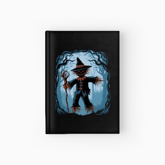Spooky Halloween Scarecrow Hardcover Journal