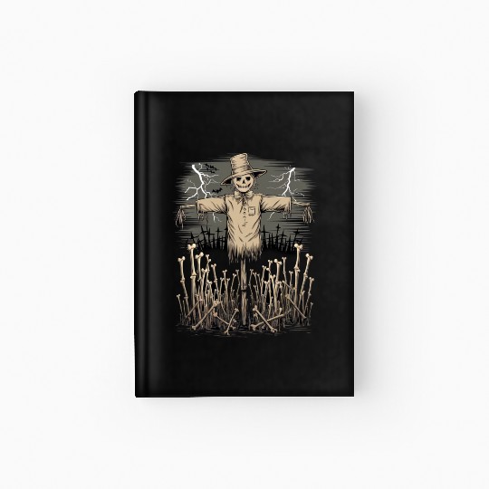 Spooky Halloween Scarecrow Hardcover Journal