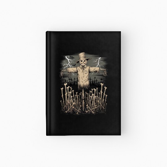 Spooky Halloween Scarecrow Hardcover Journal