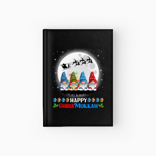 Happy Chrismukkah Gnomes Christmas Hanukkah Hardcover Journal