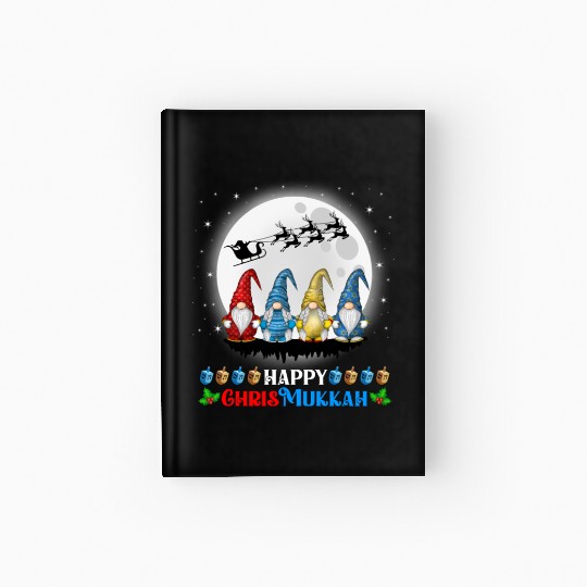Happy Chrismukkah Gnomes Christmas Hanukkah Hardcover Journal