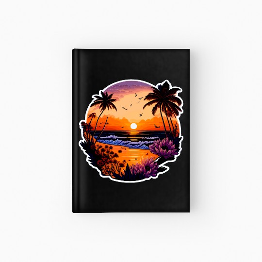 beach and the sunset Hardcover Journal