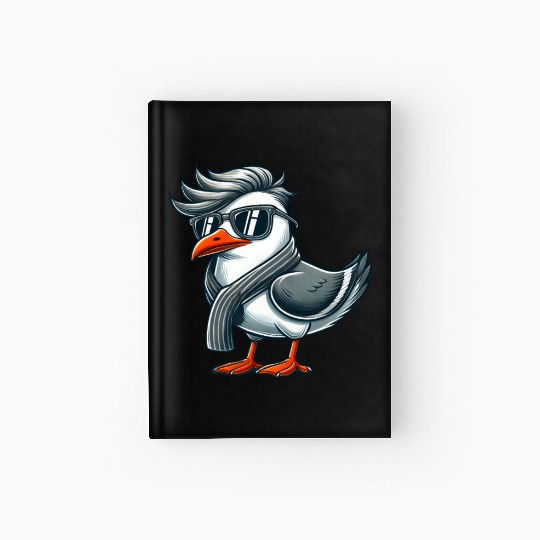 Cool seagull sunglasses summer North Sea Baltic Hardcover Journal