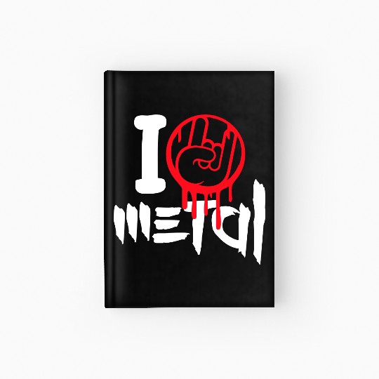 I Love Heavy Metal Hard Rock Music Graffiti Heart Hardcover Journal