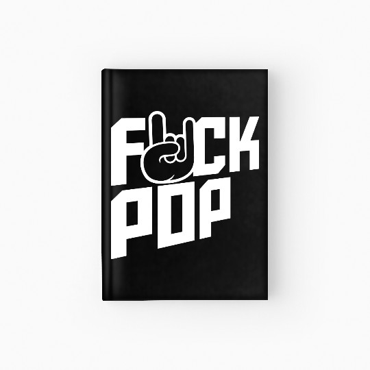 Fuck pop charts music heavy metal fun hand gesture Hardcover Journal
