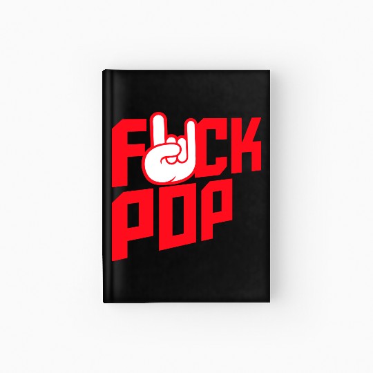 Fuck pop charts music heavy metal fun hand gesture Hardcover Journal