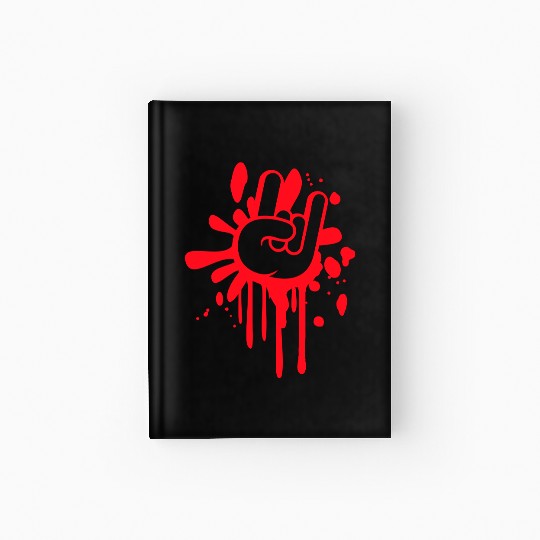 Heavy metal graffiti drop horn finger hand gesture Hardcover Journal