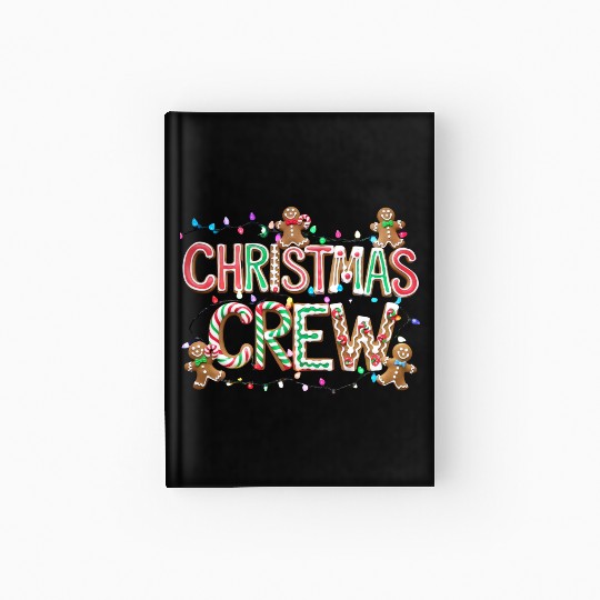 Gingerbread and Candy Christmas Crew with Lights Hardcover Journal